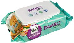 Bambo Nature Baby wet wipes 80pcs - Μωρομάντηλα με αυτοκόλλητο