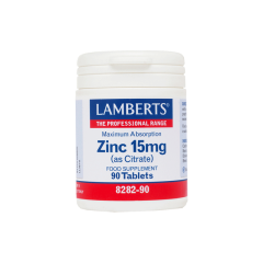 Lamberts Zinc 15mg (as Citrate) 90.tabs - παρέχει εγγυημένα 15mg στοιχειακού ψευδαργύρου