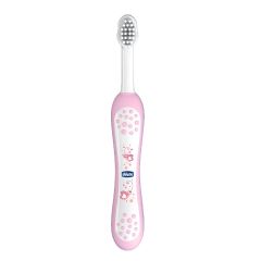 Chicco Baby Toothbrush Pink 6-36months 1.piece - Ideal for the first new teeth