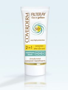 Coverderm Filteray Face Plus Oily 2in1 sunscreen / after sun cream SPF50+ 50ml - sunscreen face city / sea