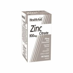 Health Aid Zinc Citrate 100mg 60.tbs - Zinc Citrate