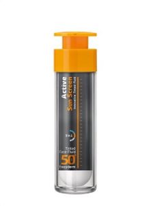 Frezyderm Active Sunscreen Tinted Face Fluid SPF50+ 50ml - Υγρό Έγχρωμο Αντηλιακό με Ενεργό Άνθρακα - Υψηλή Προστασία