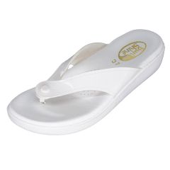 Sunshine Anatomical Slippers (075A) White color 1.pair - Γυναικεία ανατομική δερμάτινη σαγιονάρα
