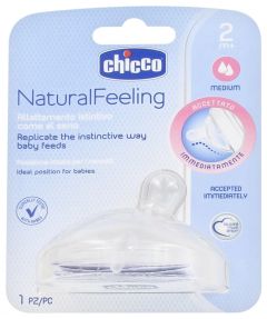 Chicco Natural Feeling Teat Silicone 2m+ (1piece) - Θηλή σιλικόνης Natural feeling