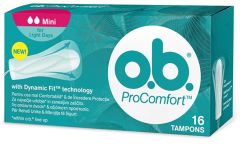 O.b. (OB) Pro Comfort Mini tampons 16tampons - Ταμπον περιόδου για χαμηλή ροή