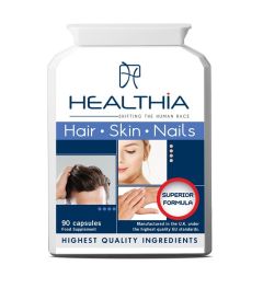 Healthia Hair Skin Nails 90.caps - Προηγμένη φόρμουλα με 23 θρεπτικά συστατικά για την υγεία των μαλλιών, δέρματος & νυχιών