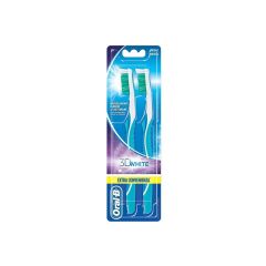 Oral-B 3D White Medium toothbrush 1+1 pcs - Μεσαία οδοντόβουρτσα πακέτο προσφοράς