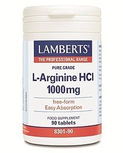 Lamberts L-Arginine 1000mg 90tabs - Φυσική τόνωση της σεξουαλικής επιθυμίας και απόδοσης