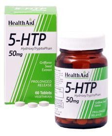 Health Aid 5 Hydroxytryptophan (5-HTP) 50mg 60's Tablets - involved in mood, behaviour, appetite, and sleep