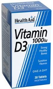 Health Aid Vitamin D3 1000iu (Cholecalciferol) - Βιταμίνη D3 (Χοληκαλσιφερόλη)