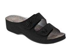 Naturelle Women's black anatomical leather slippers 1.pair - Γυναικείες ανατομικές παντόφλες