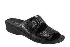 Naturelle Anatomical Leather Women's slippers Black 1.pair - Δερμάτινες comfort παντόφλες από δέρμα εξαιρετικής ποιότητας