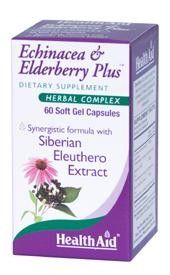 Health Aid Echinacea + Elderberry Plus - Φυτικός Συνδυασμός κατά του κρυολογήματος