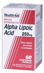 Health Aid Alpha Lipoic Acid 250mg 60Caps - Powerful Antioxidant