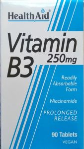 Health Aid Vitamin B3 (Niacin) 250mg 90Tablets (Niacinamide)