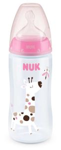 Nuk First Choice Plus Plastic Feeding bottle Silicone 6-18m (M) 300ml -  Πλαστικό μπιμπερό 6-18 μηνών (θηλή σιλικόνης)