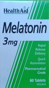 Health Aid Μελατονίνη (Melatonin) 3mg 60tabs - Καταπολεμά την αϋπνία & βελτιώνει την ποιότητα του ύπνου
