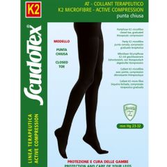 Scudotex Pantyhose Class 2 with microfibers Black (toes covered) (23-32mmHg) (445) - K2 tights (class 2) with microfibers, graduated therapeutic compression, with fine knitting, fingers inside