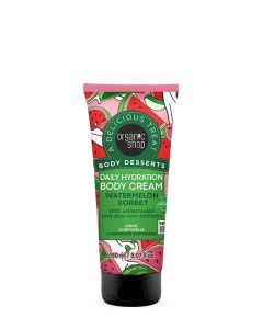 Organic Shop Body Desserts Daily Hydration Body cream Watermelon Sorbet 150ml - Κρέμα σώματος εμπλουτισμένη με εκχύλισμα καρπουζιού & αλόης βέρα