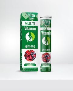 Vitasper Multi Vitamin Ginseng 20.eff.tbs - Για τόνωση και αύξηση αντοχής (γεύση φρούτα του δάσους)