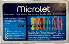 Bayer Microlet Coloured Lancets 100pcs - Χρωματιστοί σκαρφιστήρες για μέτρηση σακχάρου