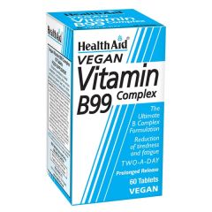 Health Aid B99 Complex 60vetabs - Ενισχυμένος συνδυασμός βιταμινών του συμπλέγματος Β 