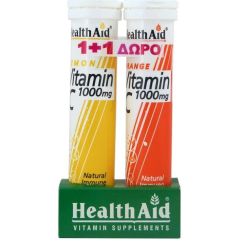 Health Aid Vitamin C 1000mg Orange Promo 1+1 (20+20eff.tabs) - Effervescent Vitamin C (Orange)