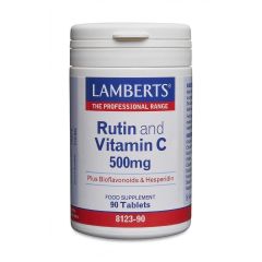 Lamberts Rutin and Vitamin C 500mg 90.tbs - Συνδυασμός βιταμίνης C και ρουτίνης
