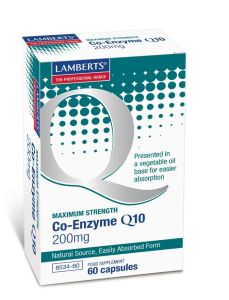 Lambert's Co-Enzyme Q10 200mg capsules - Συνένζυμο Q10 για άμεση ενέργεια