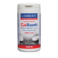 Lamberts CalAsorb Calcium 800mg with vit.D3 60.tbs - Για την αύξηση της πρόσληψης του ασβεστίου