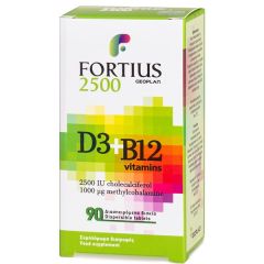 Geoplan Fortius D3 2500IU+B12 1000μg 90.orodisp.tabs - συμπλήρωμα διατροφής με βιταμίνες D3 και B12