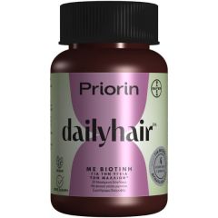 Bayer Priorin Dailyhair with Biotin 30.gummies - Συμπλήρωμα διατροφής με βιοτίνη, ψευδάργυρο, σελήνιο και εκχύλισμα σπόρων κολοκύθας για υγιή μαλλιά και δέρμα