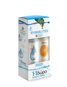 Power Health Hydrolytes & Vitamin C 500mg Promo 20+20eff.tabs - Ηλεκτρολύτες σε αναβράζουσες ταμπλετες με δώρο Vit.C