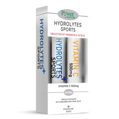 Power Health Hydrolytes Sports & Vit C 500mg Promo 20+20eff.tbs - Οι… αθλητικοί ηλεκτρολύτες (Γεύση λεμόνι) με δώρο βιτ.C