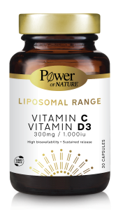 Power Health Liposomal Range Vitamin C Vitamin D3 300mg/1.000iu 30.caps - Λιποσωμιακές βιταμίνες C και D3 σε μορφή κάψουλας