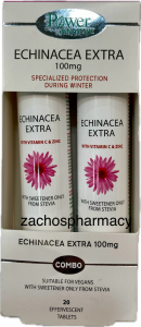 Power Health Echinacea Extra 100mg stevia 20+20 eff.tbs - συνεργιστικός συνδυασμός με εχινάτσεα, βιταμίνη C και ψευδάργυρο