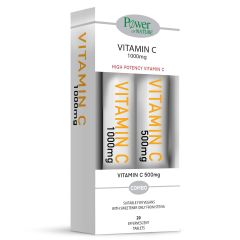 Power Health Vitamin C 1000mg with Stevia 24eff.tabs + Vitamin C 500mg 20eff.tabs (Orange) - Βιταμίνη C με γλυκαντικό στέβια