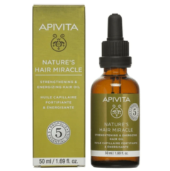 Apivita Nature's Hair Miracle Strengthening & Energizing Hair Oil 50ml - Λάδι Ενδυνάμωσης & Τόνωσης για τα Μαλλιά