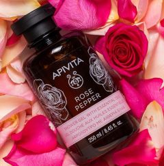 Apivita Rose Pepper Shower Gel with ess.oils 300ml - Aφρόλουτρο με Aιθέρια Έλαια