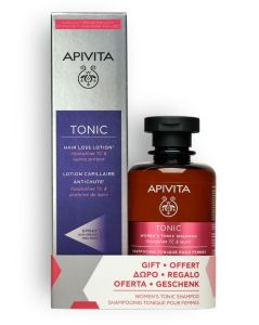 Apivita Tonic Hair Loss lotion & Women's Tonic shampoo promo pack 150/250ml - Anti Hair Loss Lotion + GIFT Toning Shampoo for Women