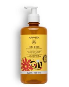 Apivita Mini Bees Gentle Kids Hair & Body Wash 500ml - Gentle Shampoo & Shower Gel For Children