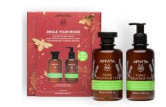 Apivita Jingle your mood Shower gel and Moisturizing body milk Promo Box 250/200ml - A unique gift set for you and your loved ones in a festive reusable box