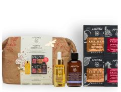 Apivita Festive Essentials Promo gift bag with Beessential oil & masks & Cleansing foam 15/2x8/75ml - Ένα μοναδικό σετ δώρου για εσάς και τα αγαπημένα σας πρόσωπα σε ένα γιορτινό, eco-friendly και κομψό νεσεσέρ