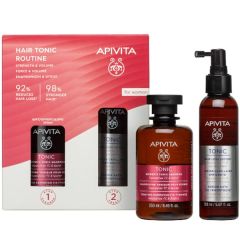 Apivita Promo Women's Hair Tonic Routine Strength & Volume Tonic Shampoo & Tonic Hair Loss Lotion 250/150ml - Καθημερινό πρόγραμμα ενδυνάμωσης μαλλιών για γυναίκες