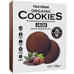 Frezyderm Organic Cookies Cacao 0% Sugar 135.gr - Βιολογικά Μπισκότα με Κακάο & 0% Ζάχαρη