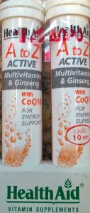 Health Aid A to Z Active Multivitamins with Ginseng & Coenzyme Q10 Effervescent 