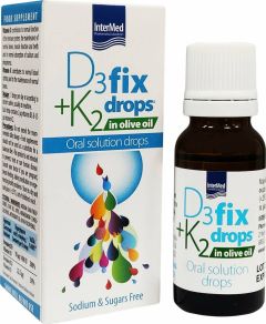 Intermed D3 Fix & K2 oral drops 12ml - Πόσιμο διάλυμα για τη διατήρηση της υγείας των οστών και των δοντιών