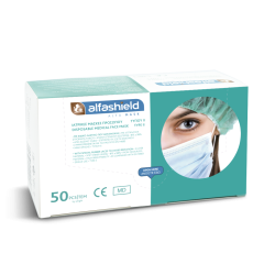 Karabinis Alfashield Disposable Medical face mask type II 50.masks - Ιατρικές Μάσκες Προσώπου Τύπου ΙΙ (Χειρουργικές)