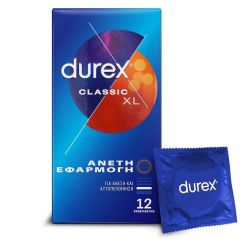 Durex Classic XL Extra Large Condoms 12Pcs - Προφυλακτικά μεγάλου μεγέθους 