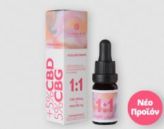 Kannabio Healing drops Hemp extract oil 1:1 CBD 500mg & CBG 500mg 10ml - contributes drastically to physical and mental recovery, especially after physical and mental stress